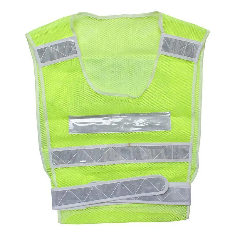10 Pieces Yellow Mesh Vest Traffic Safety Warning Vest Environmental Sanitation Construction Duty Riding Safety Clothes