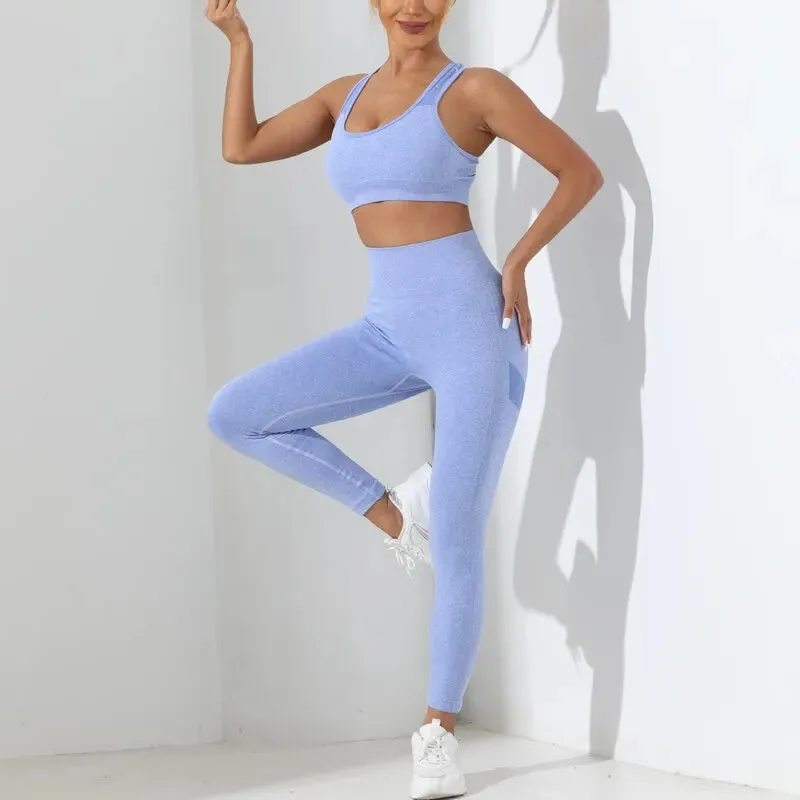 2 pcs Crisscross Back Cami Hip-hugging Tummy Control Leggings | Crisback
