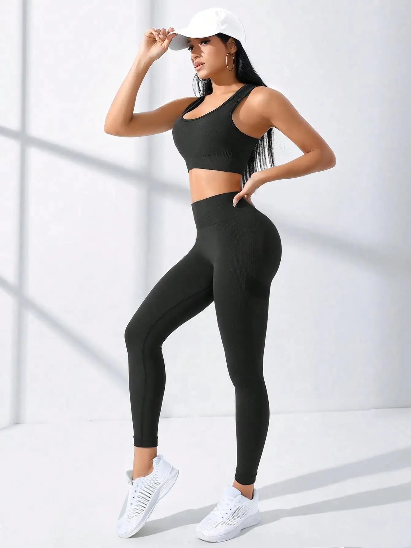 2 pcs Crisscross Back Cami Hip-hugging Tummy Control Leggings | Crisback