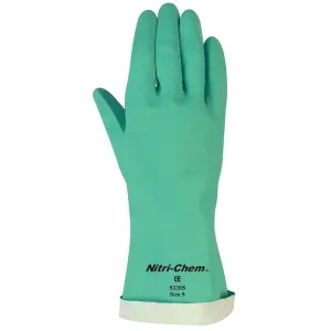 5337S MCR Safety Nitri-Chem Chemical Resistance Gloves, Small, Nitrile, Green