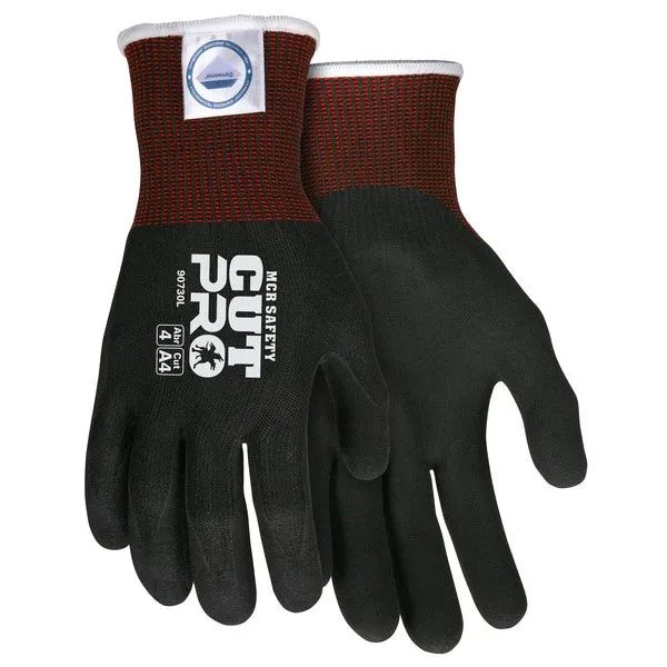 90730S MCR Safety Cut Resistant Gloves, Diamond Tech, Small, Black, 13 ga THK