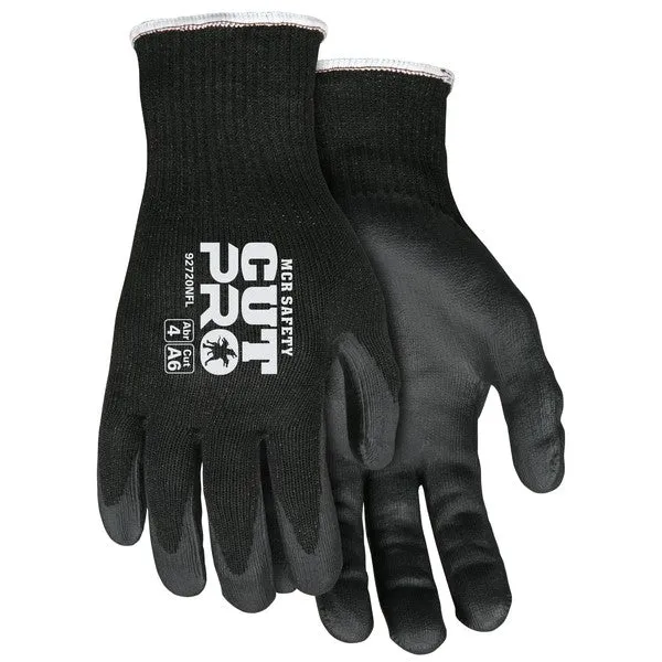 92720NFXL MCR Safety Cut Resistant Gloves, Synthetic, X-Large, Black, 10 ga THK