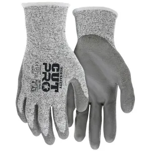 92752M MCR Safety Cut Resistant Gloves, Synthetic/Glass, Medium, Gray, 13 ga THK