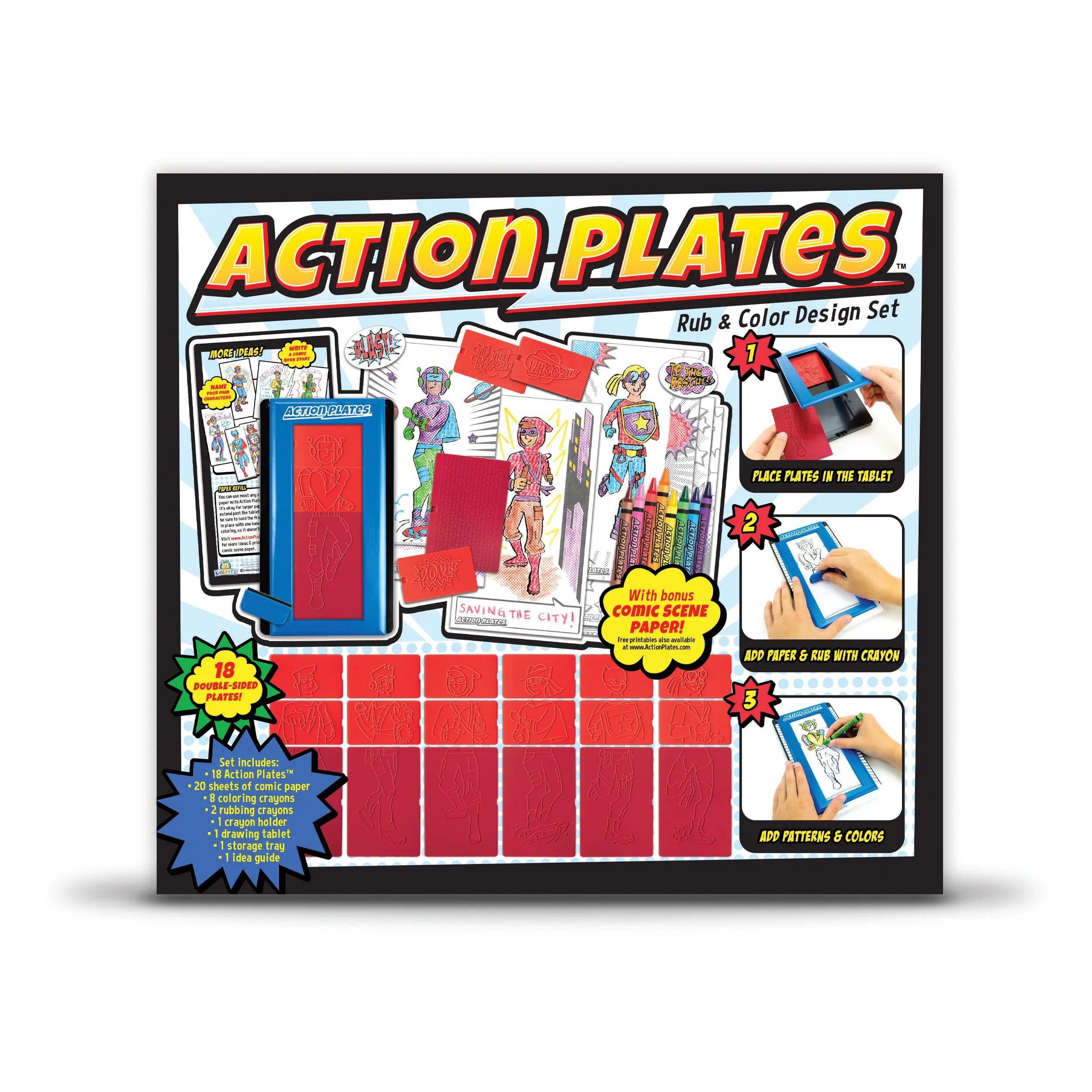 Action Plates Rub & Color Design Set