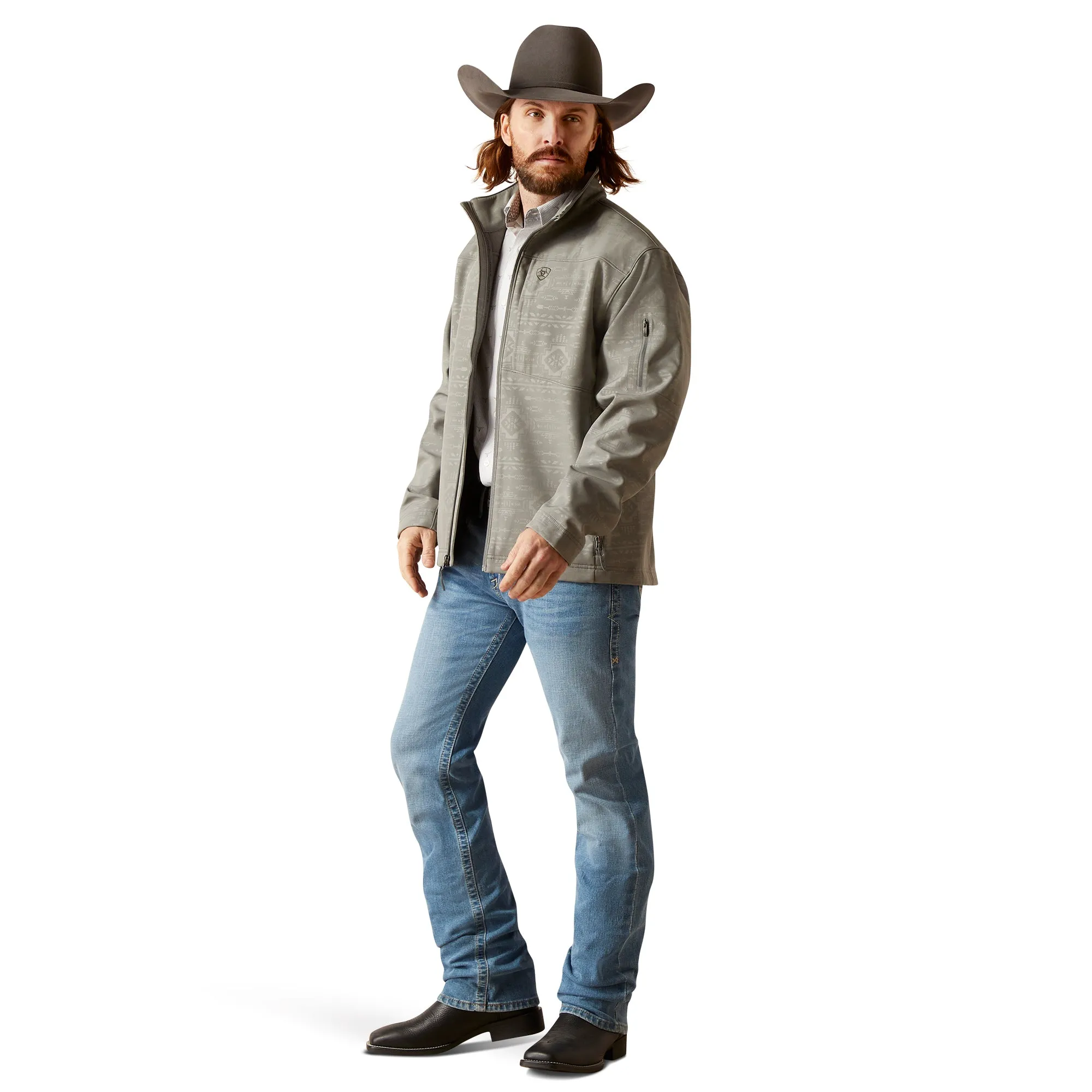 Ariat Men's Vernon 2.0 Softshell Jetty Grey Embossed Jacket 10046607