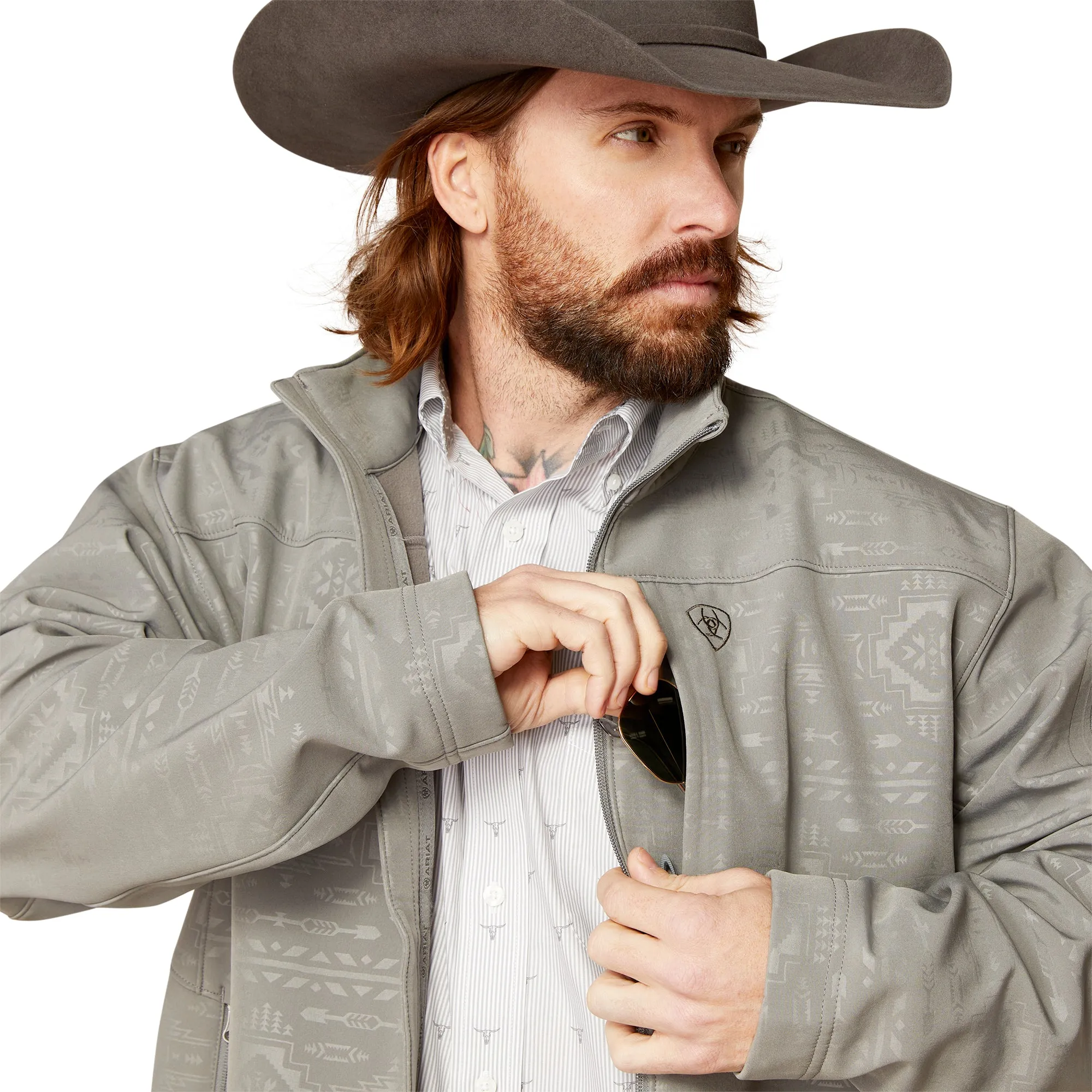 Ariat Men's Vernon 2.0 Softshell Jetty Grey Embossed Jacket 10046607