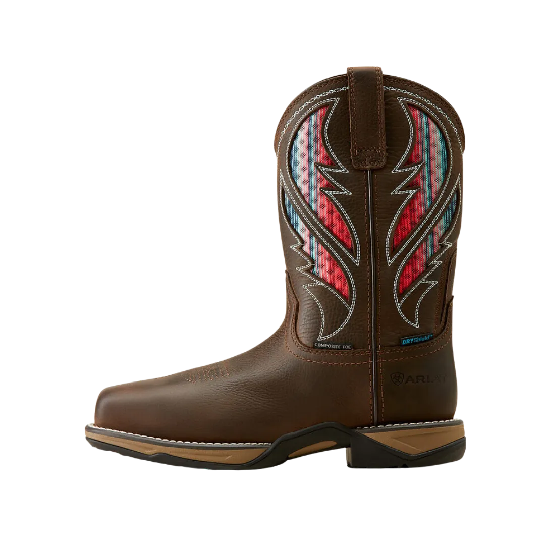 Ariat Women's Anthem Composite Toe Work Dark Chocolate Sarape Boots