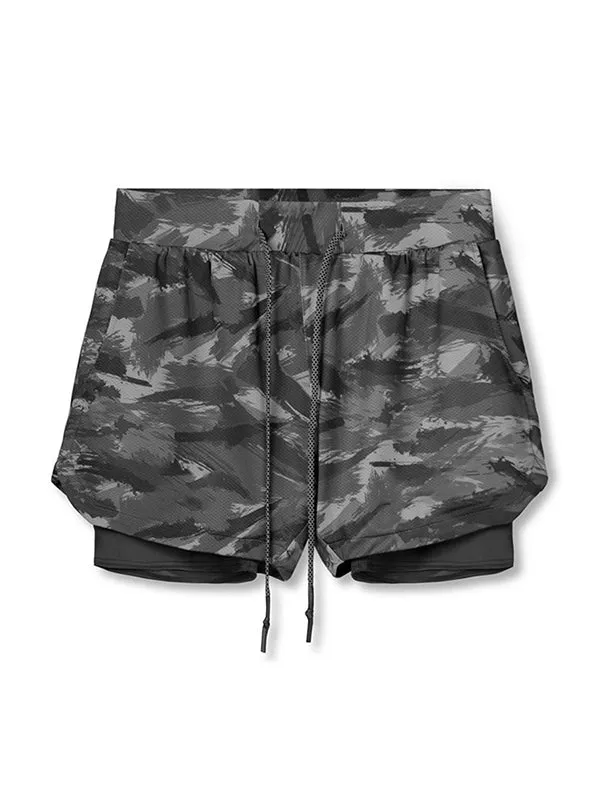 Compression Fake Two-Piece Quick-Drying Fitness Shorts
