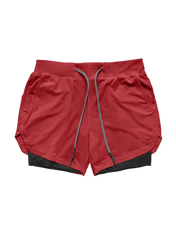 Compression Fake Two-Piece Quick-Drying Fitness Shorts