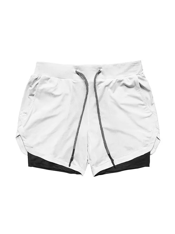 Compression Fake Two-Piece Quick-Drying Fitness Shorts
