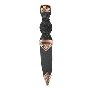 Copper Sgian Dubh with Celtic design - SD38