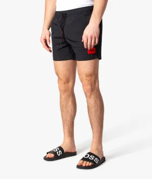 Dominica Quick-Drying Red Logo Label Swim Shorts