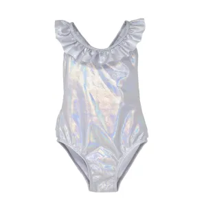 Flap Happy Kids UPF50  Mindy Crossback Swimsuit  - Shimmering Silver