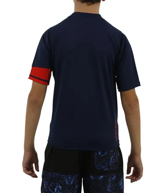 Jetpilot Splice Boys Short Sleeve Rashie (2018) - Navy