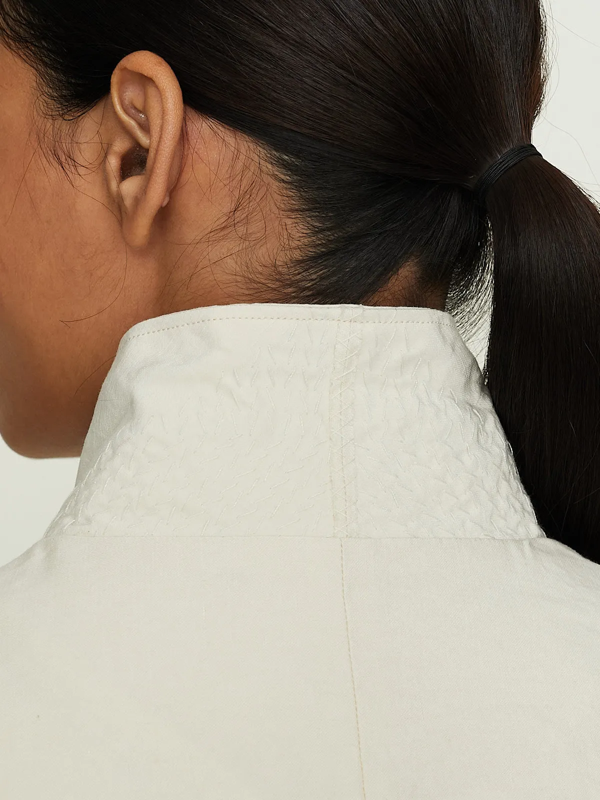 Leaf Vein Zen Jacket in Ecru