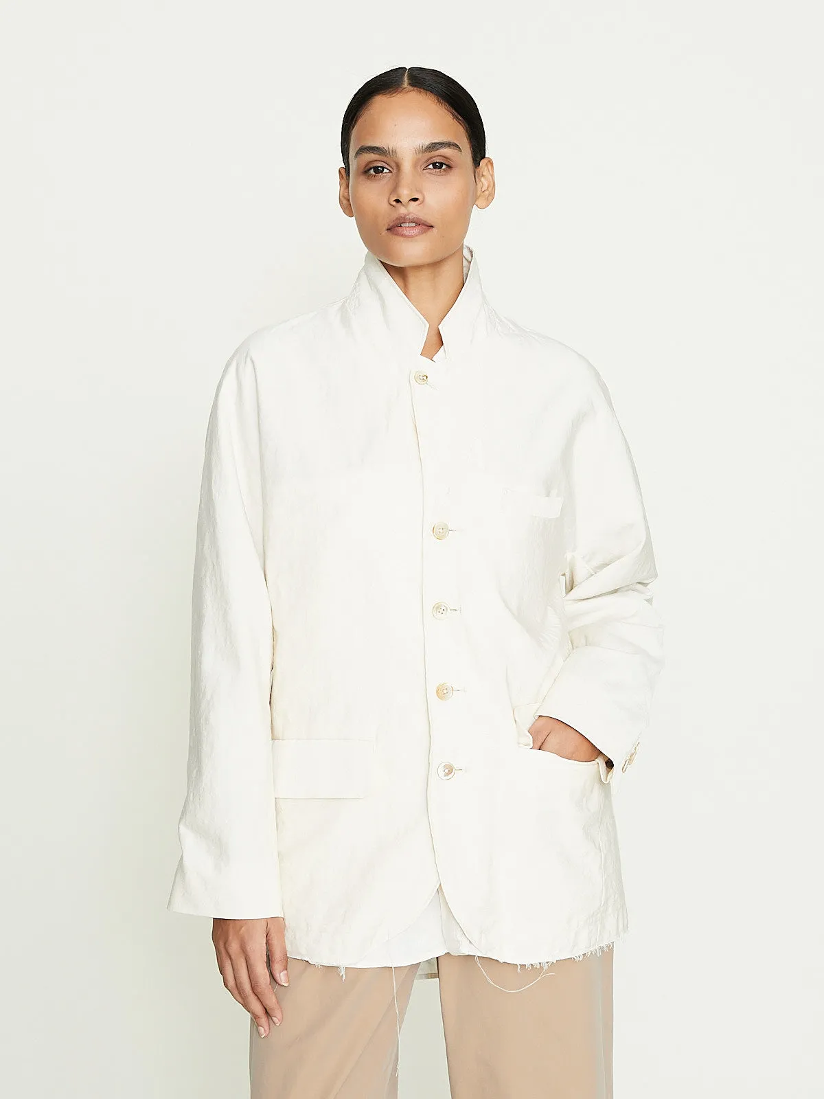 Leaf Vein Zen Jacket in Ecru