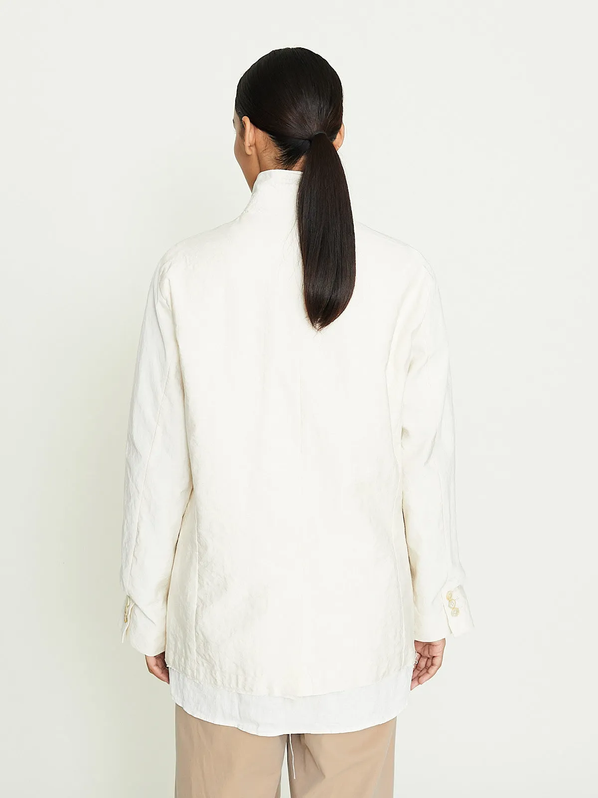 Leaf Vein Zen Jacket in Ecru