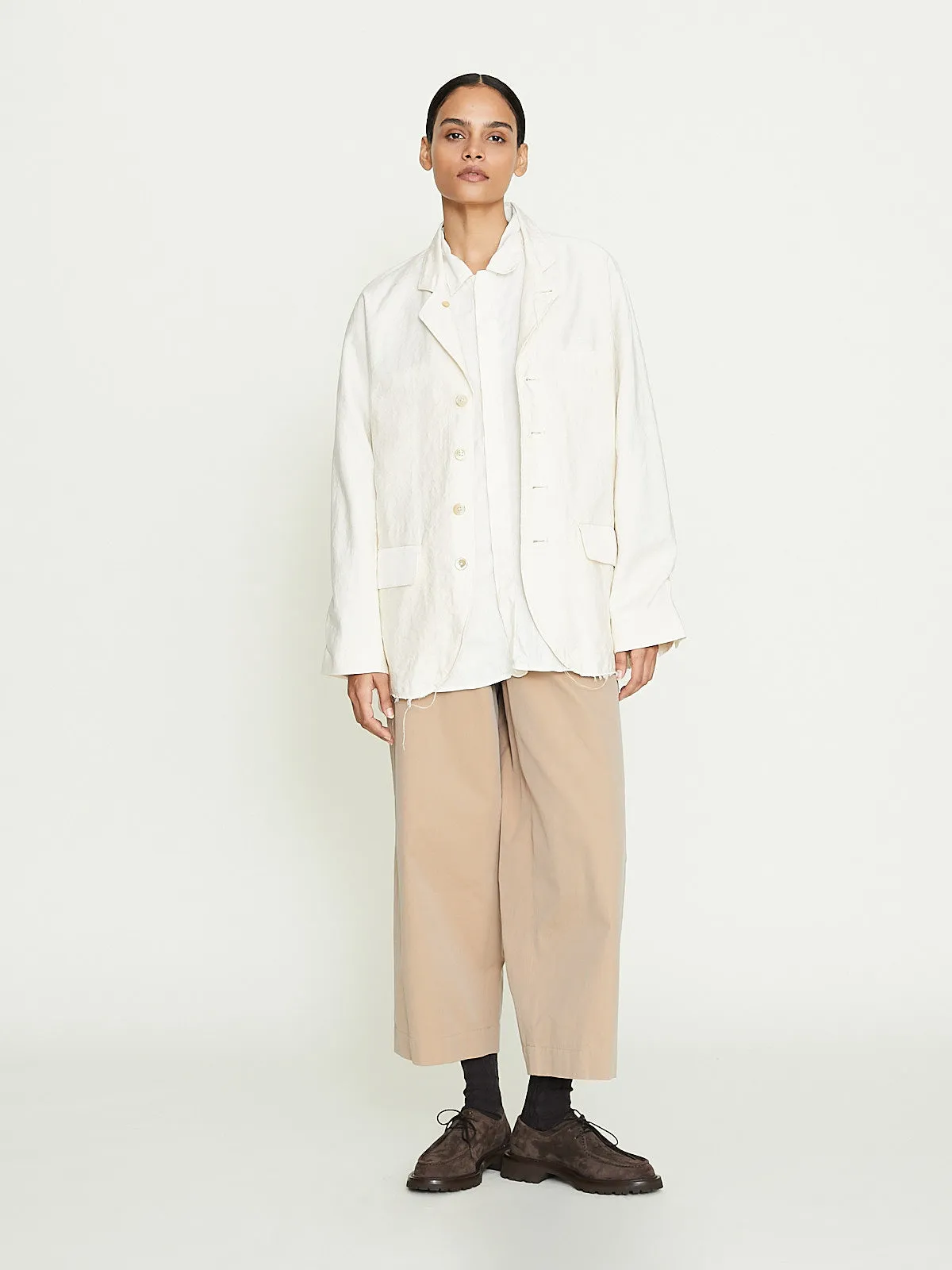 Leaf Vein Zen Jacket in Ecru