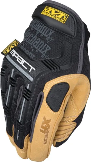 Mechanix Wear Material4X M-Pact Series MP4X-75-010 Work Gloves, Men's, L, 10 in L, Hook-and-Loop Cuff, Black/Brown :PR: QUANTITY: 1