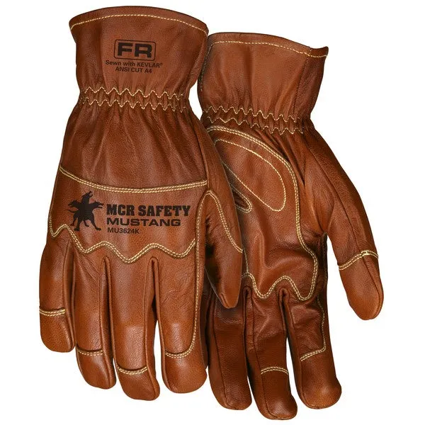 MU3624KXL MCR Safety Mustang Cut Resistant Gloves, Leather, X-Large, Brown