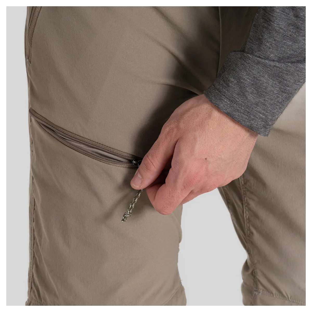 Nosilife Pro Convertible Trousers - Pebble Short Leg