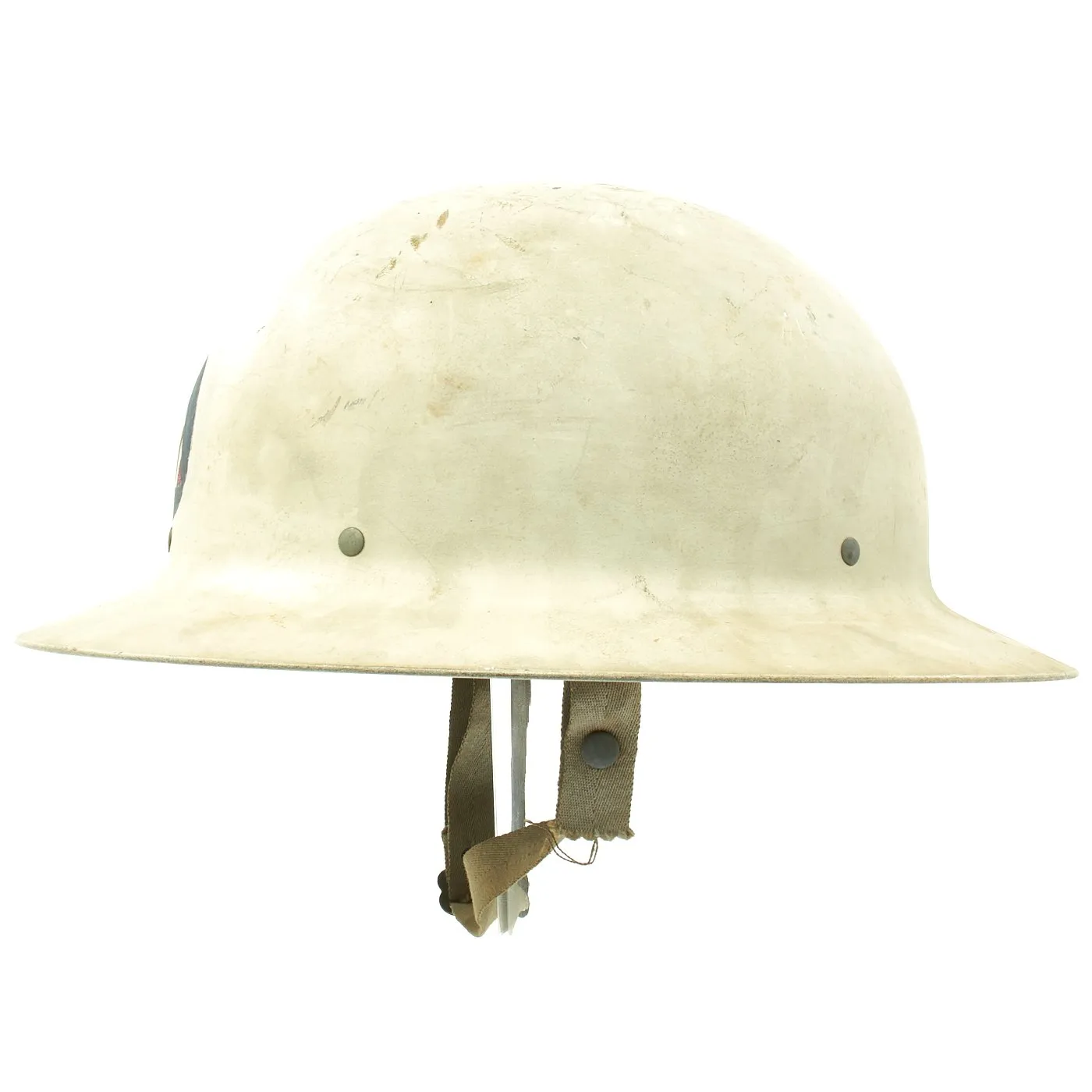 Original U.S. WWII Hoboken New Jersey Civil Defense Air Raid Warden Helmet and Armband