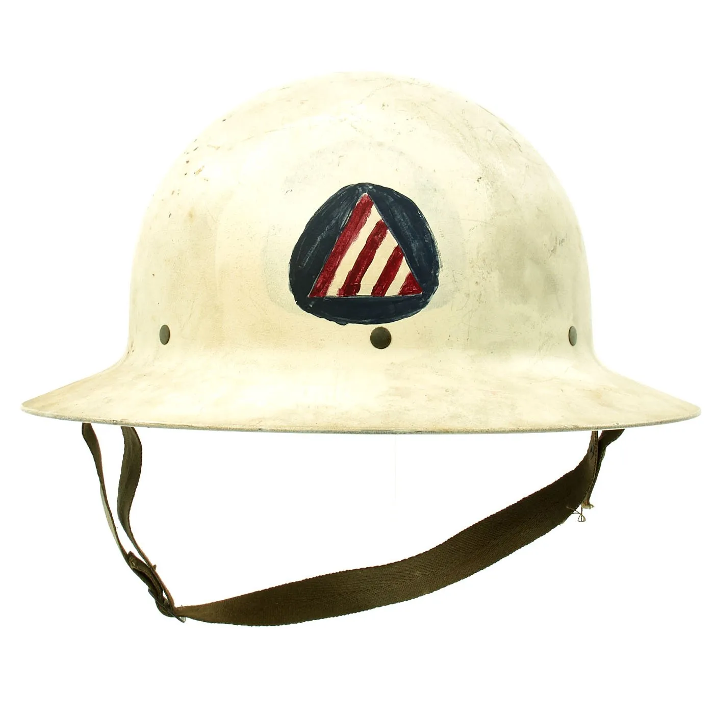 Original U.S. WWII Hoboken New Jersey Civil Defense Air Raid Warden Helmet and Armband