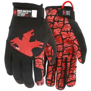 PD1902XXL CutPro Predator Mechanics Gloves, 2X-Large, Synthetic, Red/Black