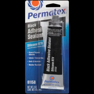 Permatex Black Silicone Adhesive Sealant, 3 OZ