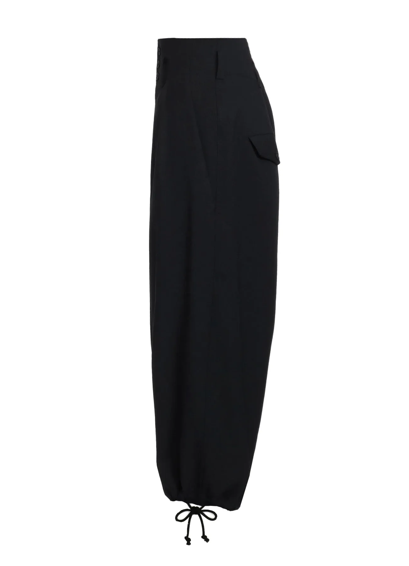 PE/STRETCH TWILL DEEP RISE SAROUEL PANTS WITH DRAWCORD HEM
