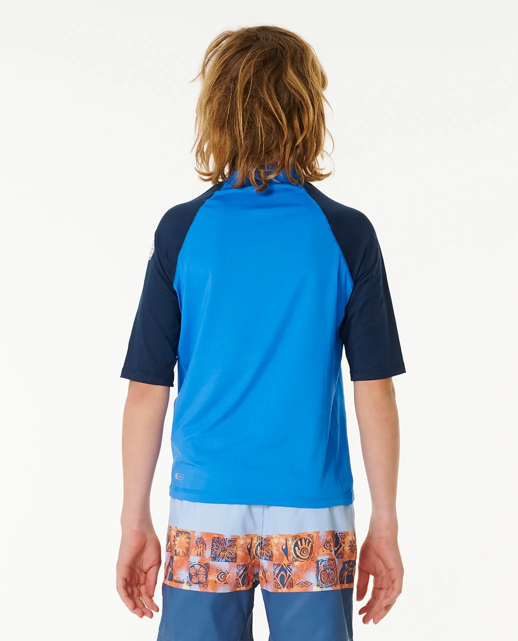 Rip Curl Kids Shock UPF 50 Short Sleeve Rash Vest - Blue Gum
