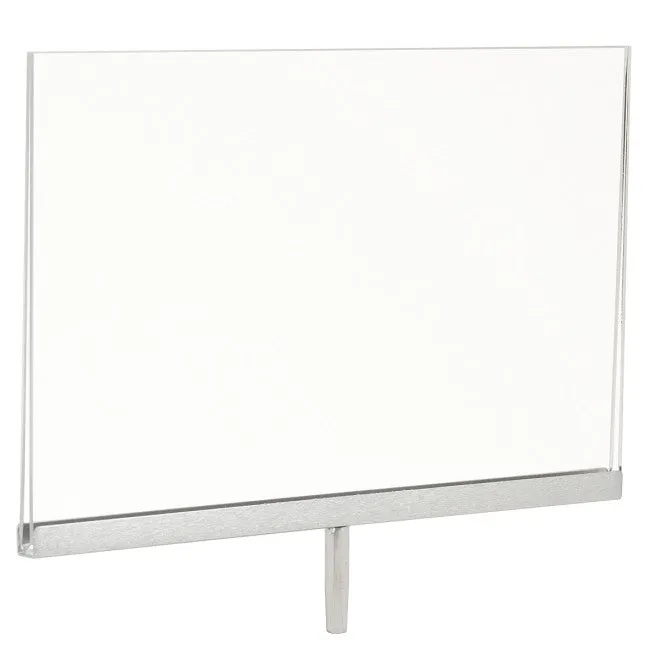 Signholder, 11"W X 7"H, with welded 1-1/2" Swedge Stem, Chrome Channel W/ Plexi Frame