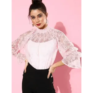 Style Quotient Women Peach Self Design Tops