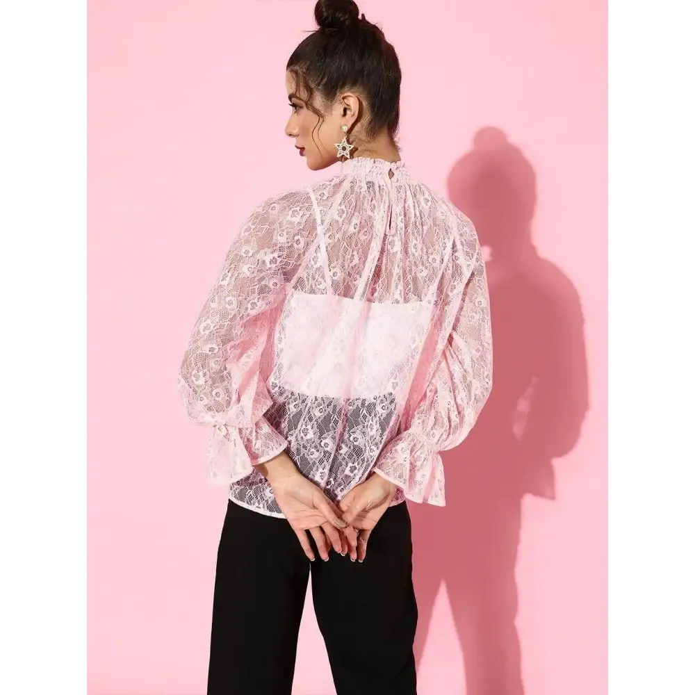 Style Quotient Women Peach Self Design Tops