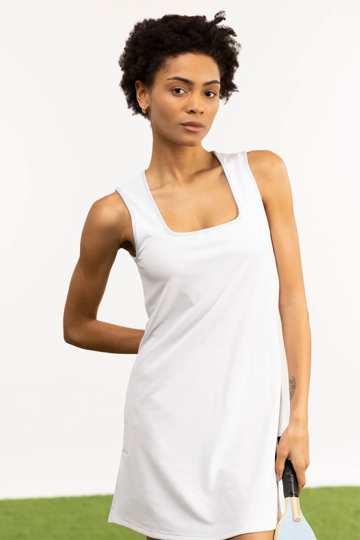 The June Dress - White with Lake