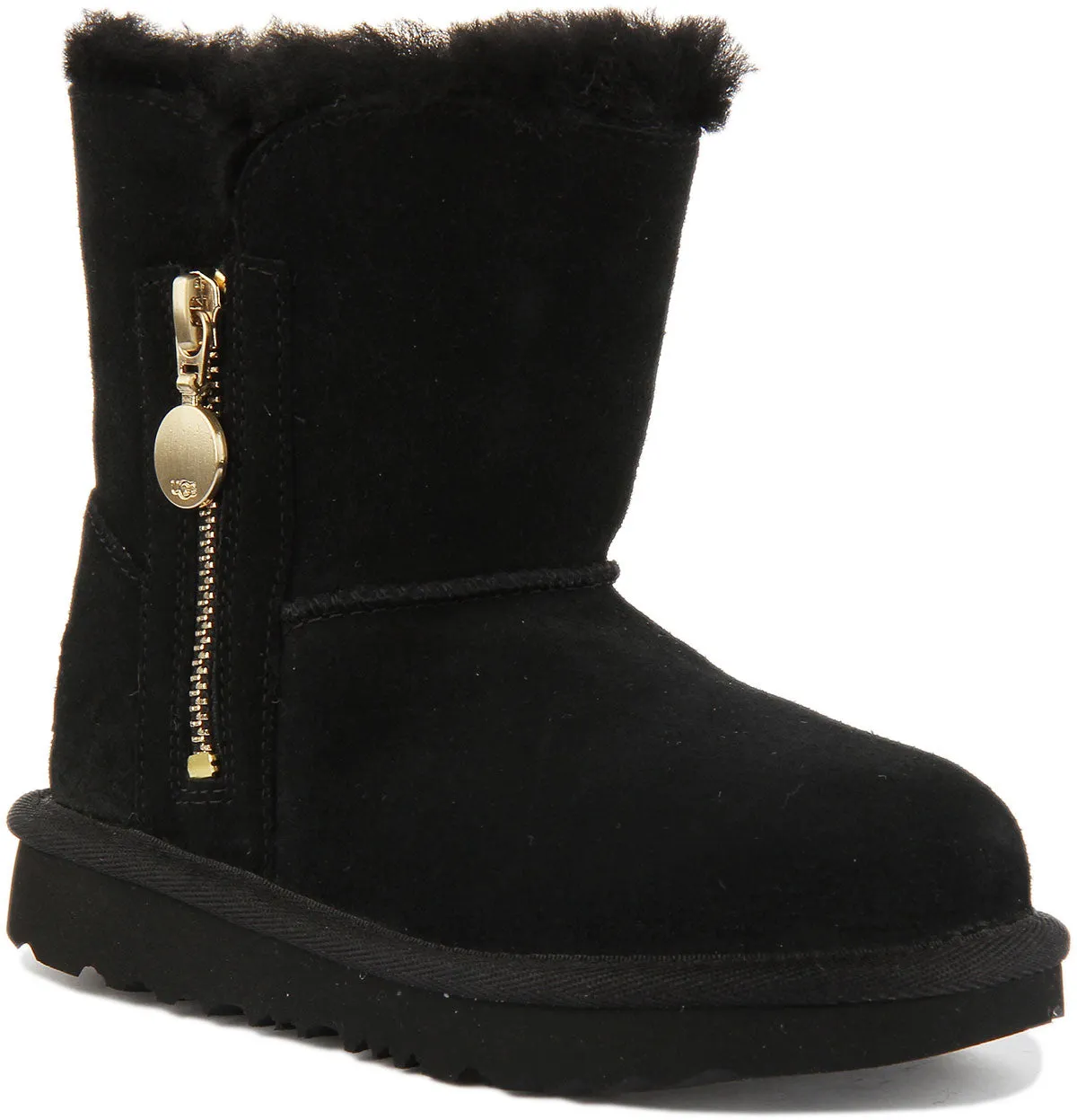 Ugg Australia Bailey Zip Short In Black For Infants