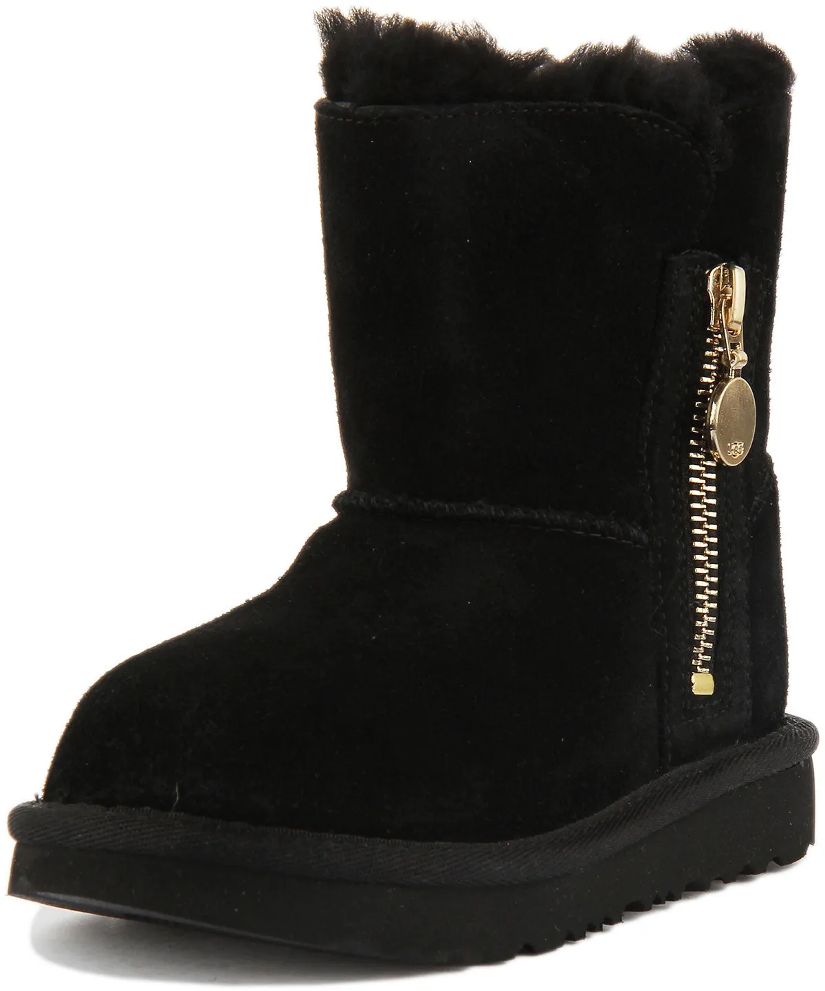 Ugg Australia Bailey Zip Short In Black For Infants