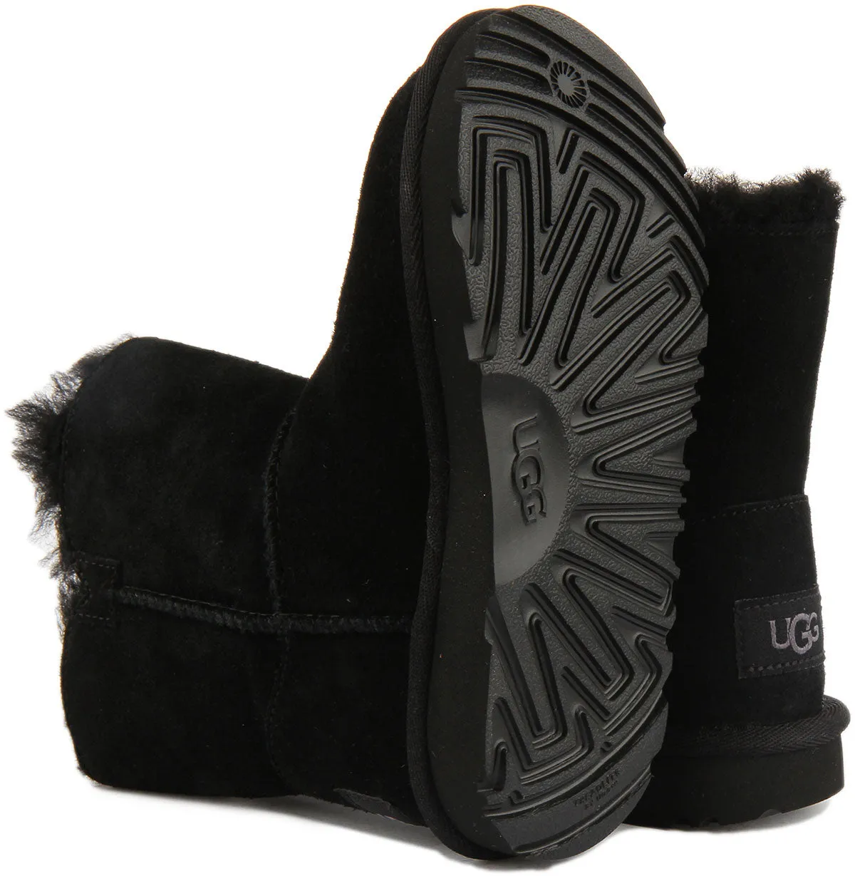 Ugg Australia Bailey Zip Short In Black For Infants
