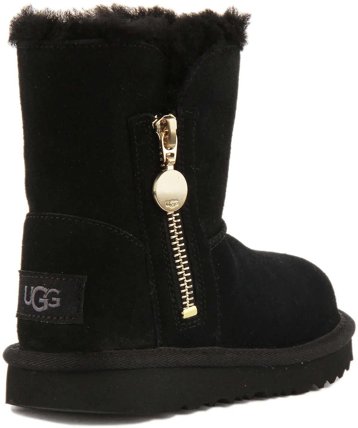 Ugg Australia Bailey Zip Short In Black For Infants