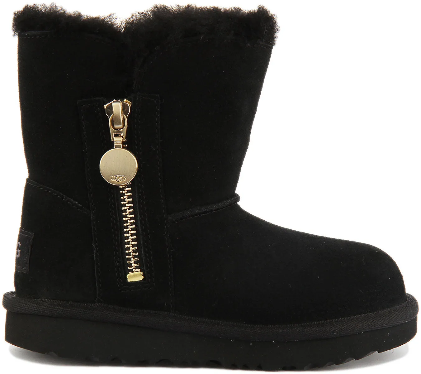 Ugg Australia Bailey Zip Short In Black For Infants