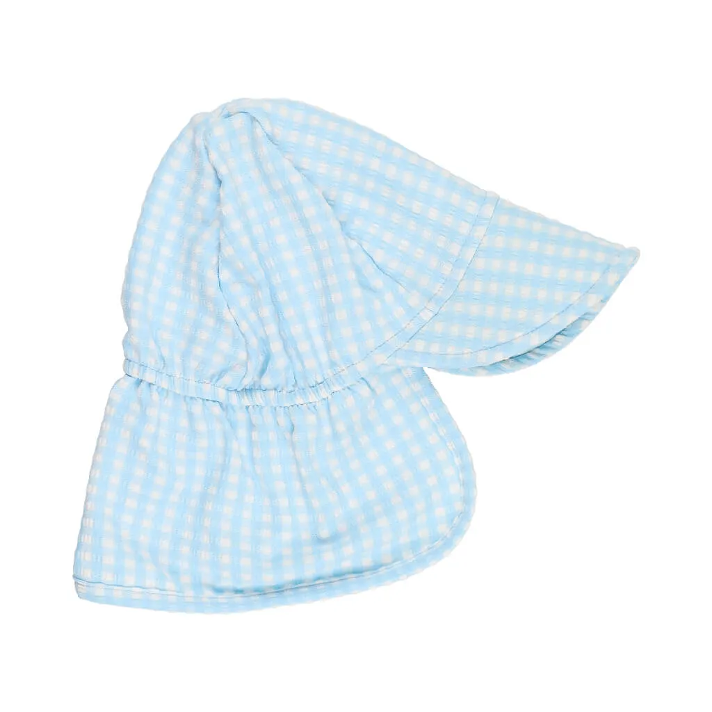 UPF 50  Swim Flap Hat Gingham Seersucker
