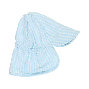 UPF 50  Swim Flap Hat Gingham Seersucker