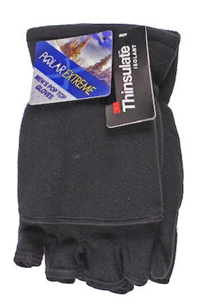Winter Gloves-Men's Polar Extreme Fleece Pop-Top Glove, Assorted Colors